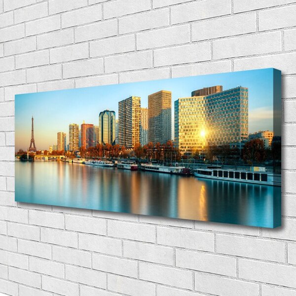 Obraz Canvas Mesto more domy paríž 125x50 cm