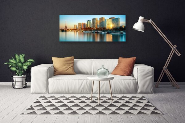 Obraz Canvas Mesto more domy paríž 125x50 cm