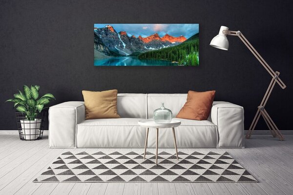 Obraz Canvas Hora les jazero príroda 125x50 cm