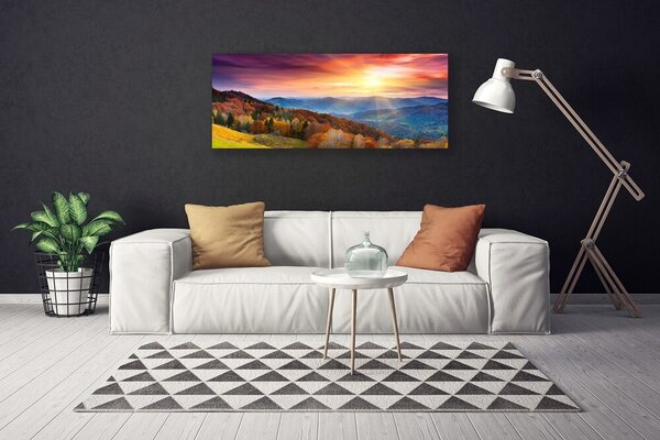 Obraz Canvas Hora les slnko krajina 125x50 cm