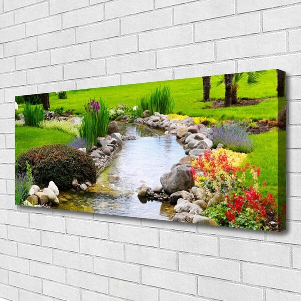 Obraz Canvas Záhrada jazero príroda 125x50 cm