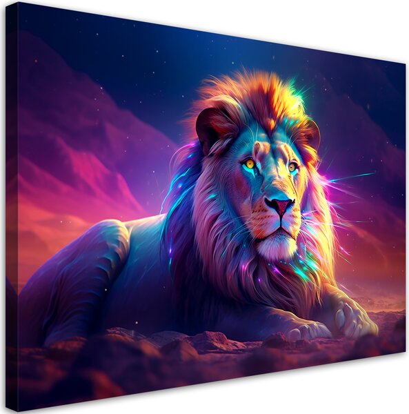 Obraz na plátne Zamyslený lev a oddych Rozmery: 60 x 40 cm
