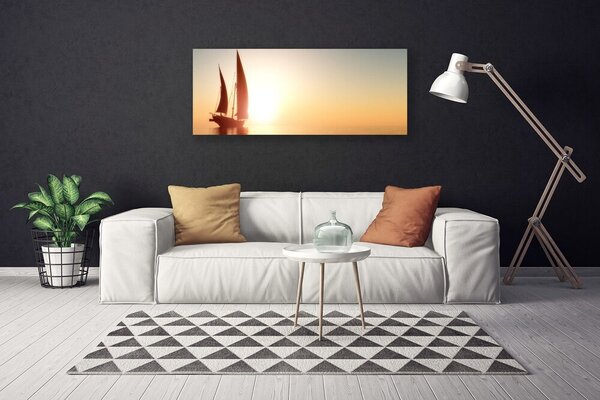 Obraz Canvas Loďka more slnko krajina 125x50 cm