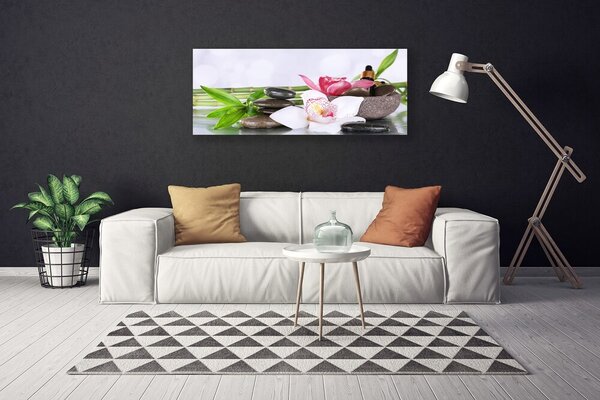 Obraz Canvas Orchidea kamene bambus 125x50 cm