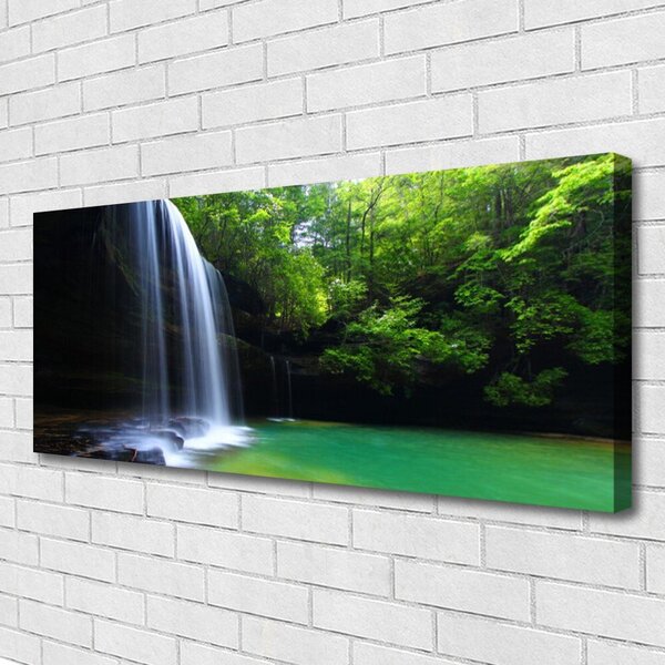 Obraz Canvas Vodopád príroda les jazero 125x50 cm