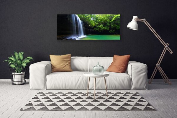 Obraz Canvas Vodopád príroda les jazero 125x50 cm