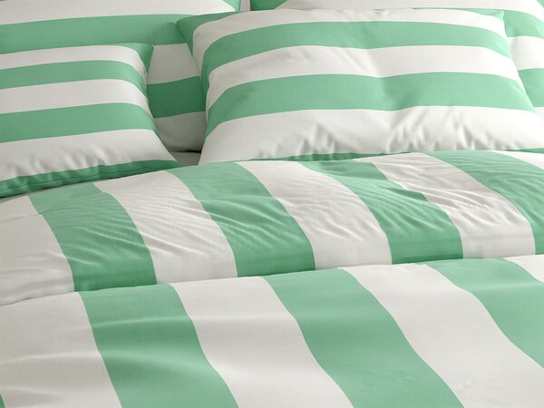 Bavlnené obliečky STRIPES bielo-zelené Rozmer obliečky: 70 x 90 cm | 140 x 220 cm
