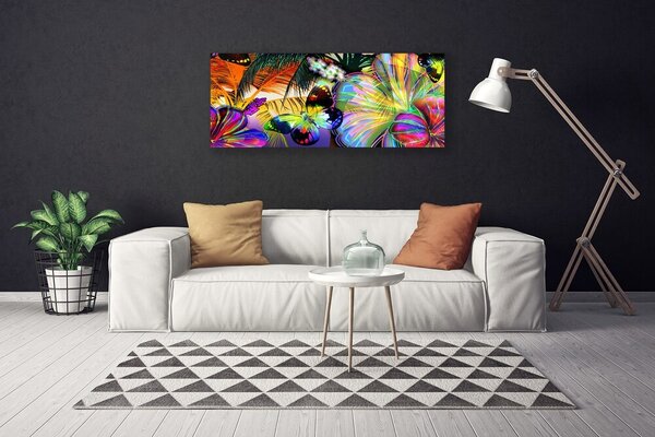 Obraz Canvas Abstrakcie motýle pierka 125x50 cm