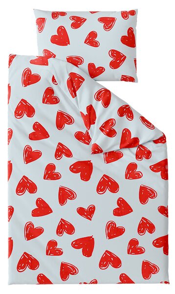 Bavlnené obliečky WARM HEART svetlo modré Rozmer obliečky: 70 x 90 cm | 140 x 220 cm