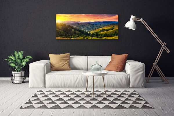 Obraz Canvas Krajina lúka západ 125x50 cm