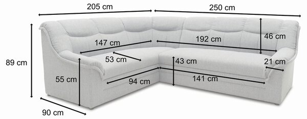 ROHOVÁ SEDAČKA, textil, čierna MID.YOU - Sedačky, Online Only