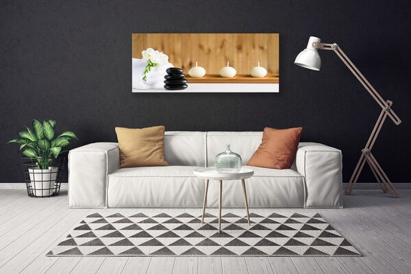 Obraz Canvas Sviece kamene zen kúpele 125x50 cm