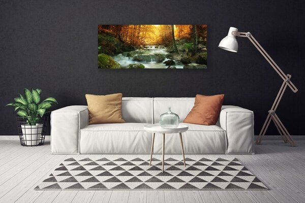 Obraz Canvas Vodopád príroda les jeseň 125x50 cm