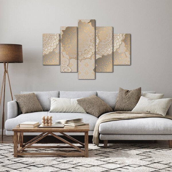 Obraz - Mandaly v zlatých tónoch (150x105 cm)