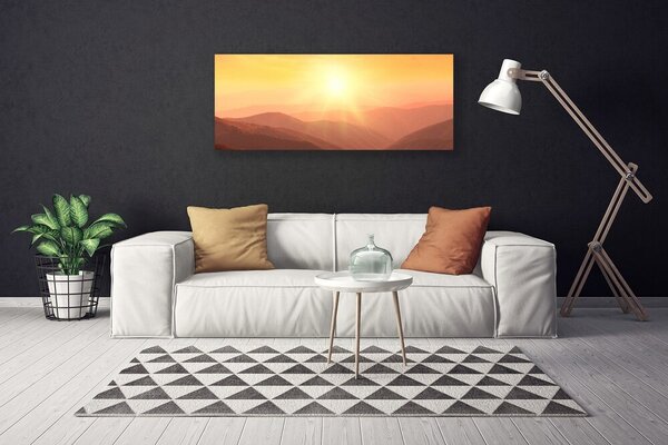 Obraz Canvas Slnko hory príroda 125x50 cm