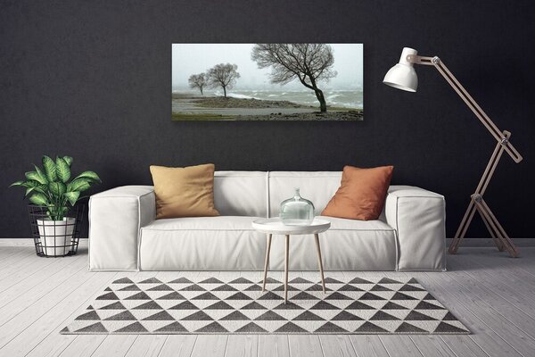 Obraz Canvas More búrka vlny 125x50 cm