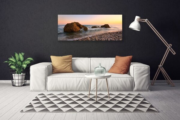 Obraz Canvas Pobrežie more vlny skaly 125x50 cm
