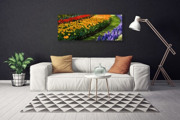Obraz Canvas Kvety záhrada tulipány 125x50 cm