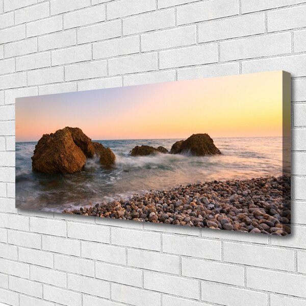 Obraz Canvas Pobrežie more vlny skaly 125x50 cm