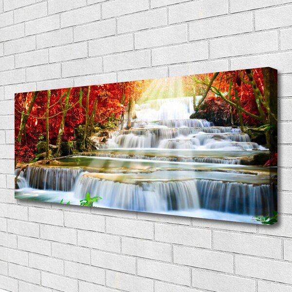 Obraz Canvas Vodopád príroda les 125x50 cm