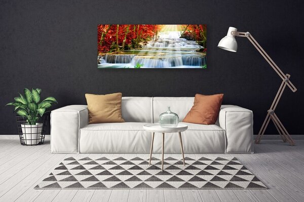 Obraz Canvas Vodopád príroda les 125x50 cm