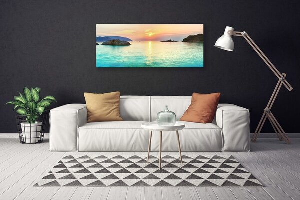 Obraz Canvas Slnko skaly more krajina 125x50 cm