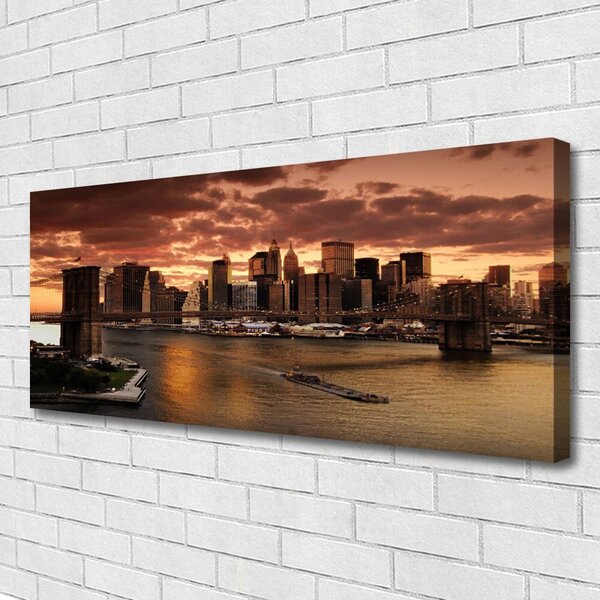 Obraz Canvas Mesto brooklynský most 125x50 cm