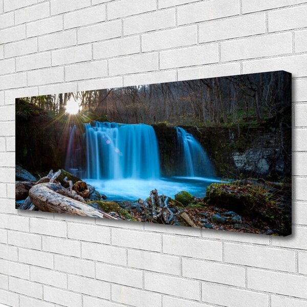 Obraz Canvas Slnko vodopád príroda 125x50 cm