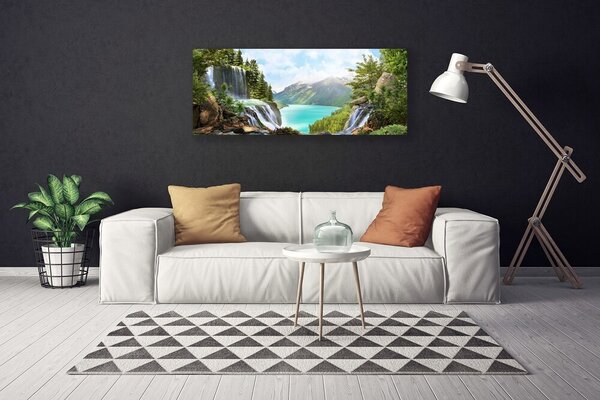 Obraz Canvas Záliv vodopád hory 125x50 cm