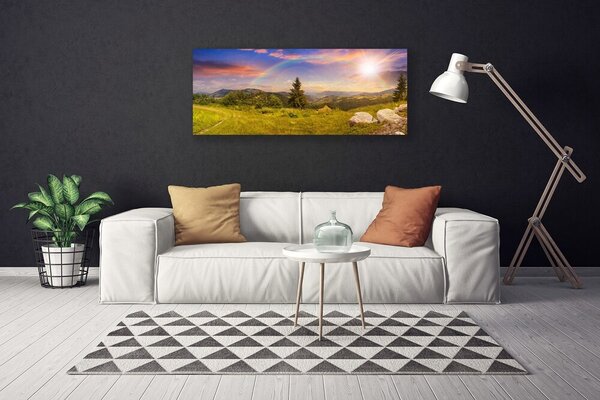 Obraz Canvas Hory lúka kamene príroda 125x50 cm