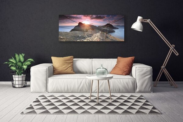 Obraz Canvas Hory chodník útes západ 125x50 cm