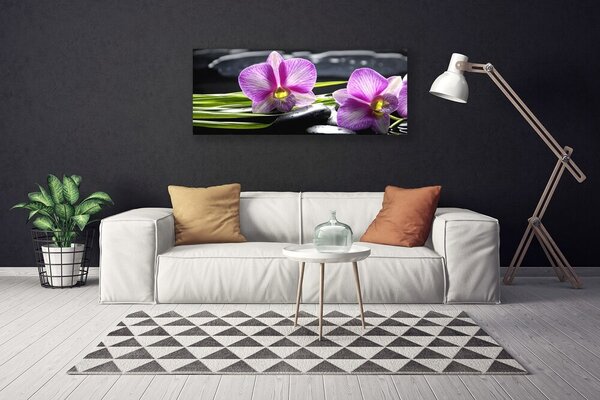 Obraz Canvas Orchidea kamene zen kúpele 125x50 cm