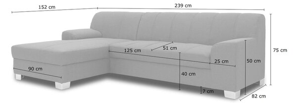 ROHOVÁ SEDAČKA, textil, čierna MID.YOU - Sedačky, Online Only