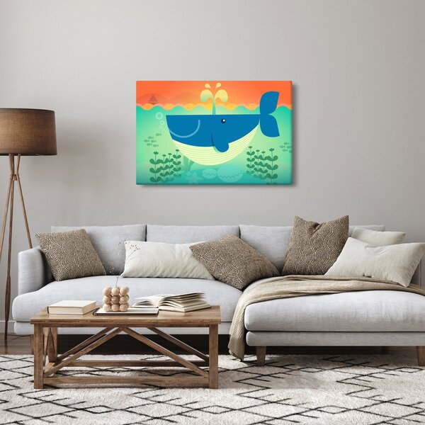 Obraz - Veselá veľryba (90x60 cm)