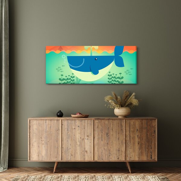 Obraz - Veselá veľryba (120x50 cm)