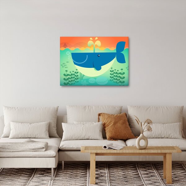 Obraz - Veselá veľryba (70x50 cm)