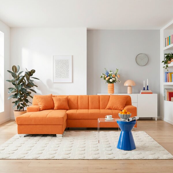 ROHOVÁ SEDAČKA, textil, oranžová MID.YOU - Sedačky, Online Only