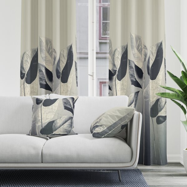 Ervi Blackout zatemňovací záves Super print - Elegantné lístie č.29