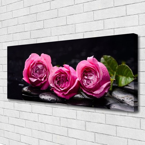 Obraz Canvas Ruže kamene zen kúpele príroda 125x50 cm