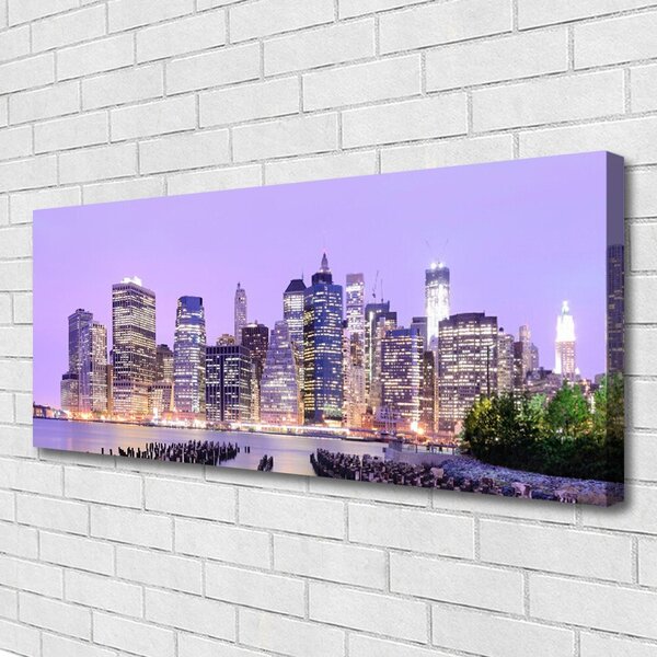 Obraz Canvas Mesto domy 125x50 cm