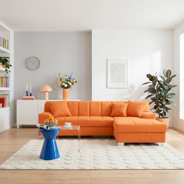 ROHOVÁ SEDAČKA, textil, oranžová MID.YOU - Sedačky, Online Only