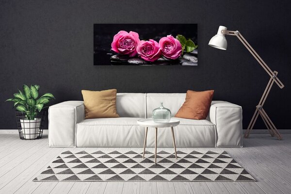 Obraz Canvas Ruže kamene zen kúpele príroda 125x50 cm