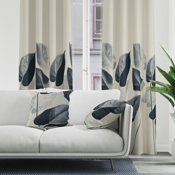 Ervi Blackout zatemňovací záves Super print - Elegantné lístie č.28