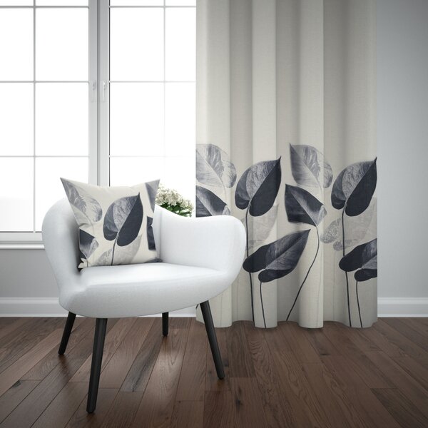 Ervi Blackout zatemňovací záves Super print - Elegantné lístie č.28
