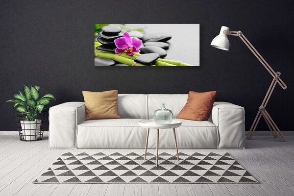Obraz Canvas Bambus kvet kamene umenie 125x50 cm