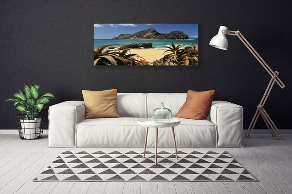 Obraz Canvas Pláž more skala príroda 125x50 cm
