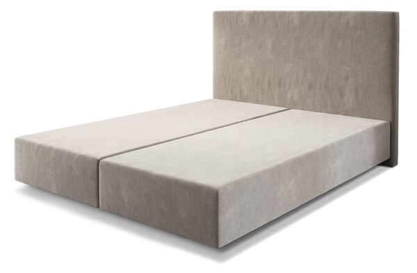 DELIFE Boxspring posteľ Dream-Well 160×200 béžová mikrovelúr bez nôh