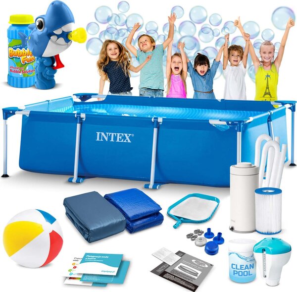 Rámový záhradný bazén 300 x 200 x 75 cm 15 v 1 INTEX 28272 + BEZPLATNÝ bublinkový fúkač
