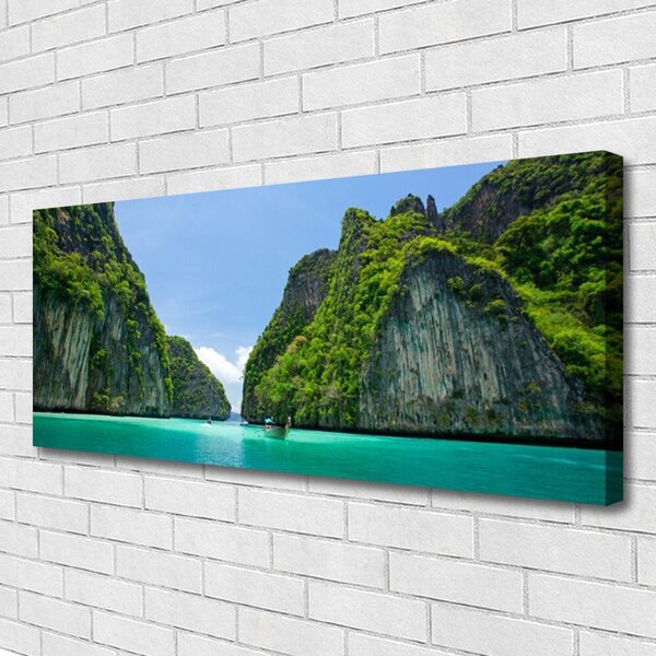 Obraz Canvas Hora voda záliv krajina 125x50 cm