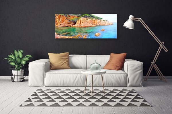 Obraz Canvas Skaly more príroda 125x50 cm